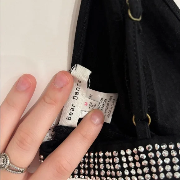 Black Rhinestone Triangle Bralette - Picture 3 of 3